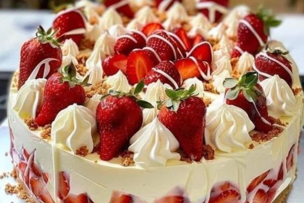 Cheesecake de Morango com Chocolate Branco