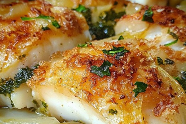 Bacalhau Assado com Batatas e Azeitonas