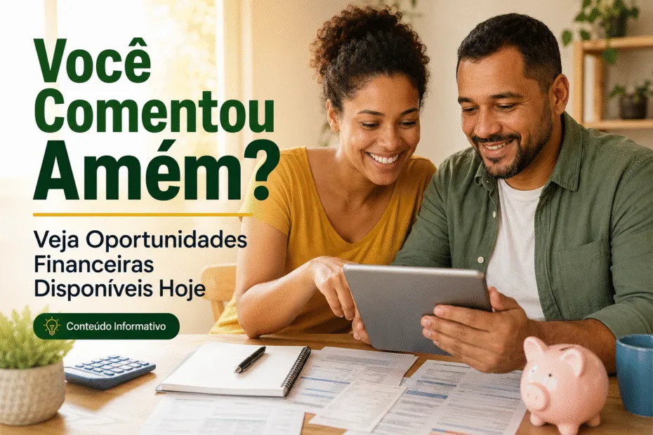Você Comentou Amém? Veja Oportunidades Financeiras Disponíveis Hoje Você Comentou Amém? Veja Oportunidades Financeiras Disponíveis Hoje